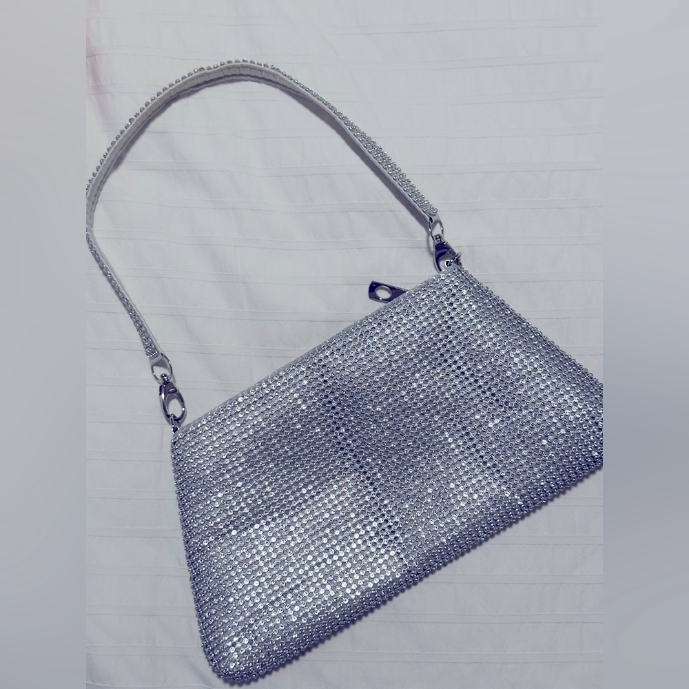 Silver Rhinestone Clutch Purse - Picture 6 of 10